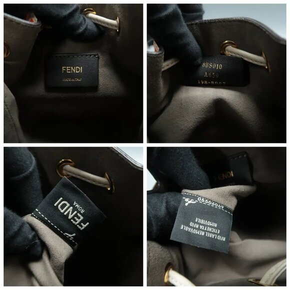 100% Authentic FENDI Mon Tresor Beige&Orange Leather Satchel 999-102424 - Picture 11 of 12